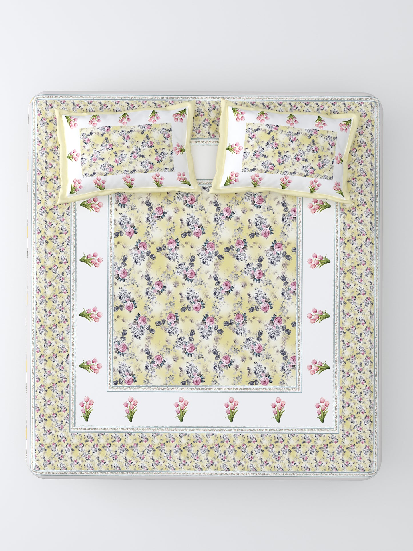 Nazaara_Suhaani_Bedsheet_Pure Cotton_yellow