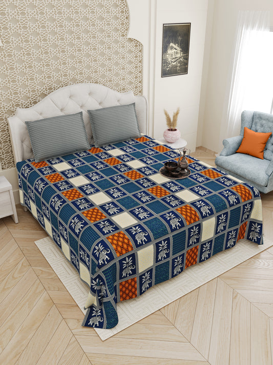 Geometric_Bagru_Print_Blue_Bedsheet