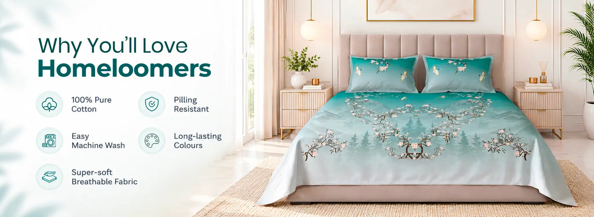 Nazaara Baadal Pure Cotton Premium Bedsheet