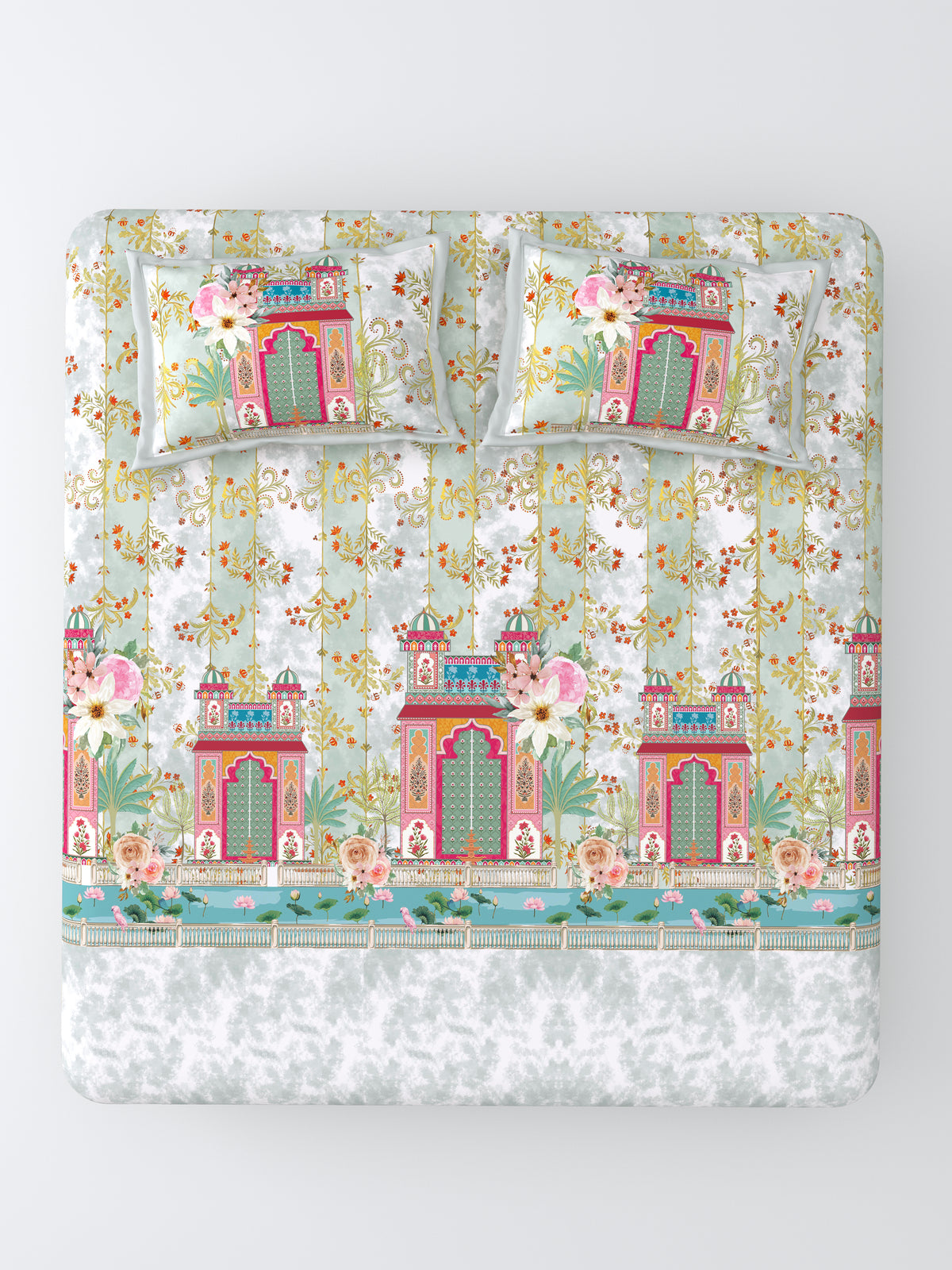 Nazaara_Aangan_Pure_Cotton_Soft_Bedsheet_White