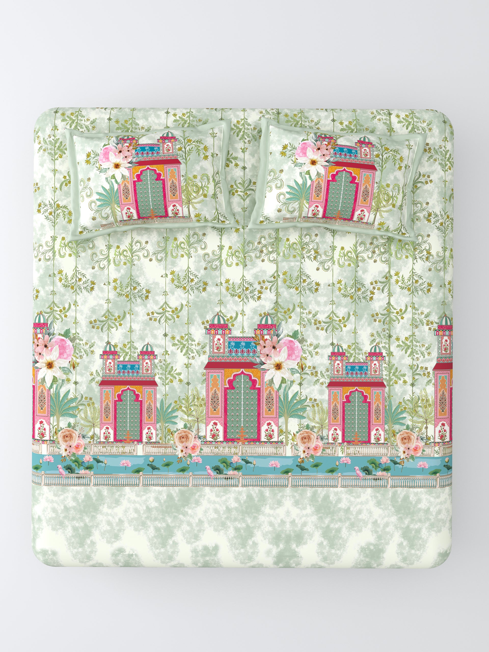 Nazaara Aangan Super King Size Bedsheet