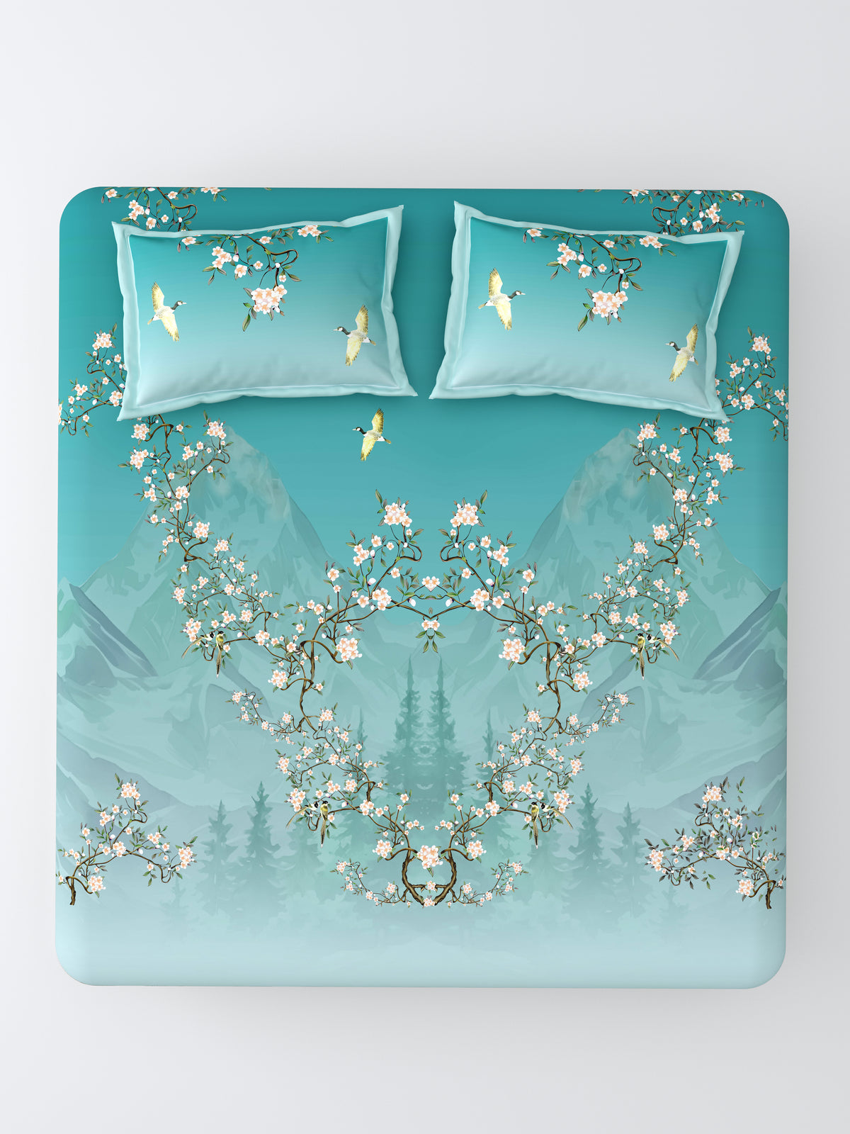 Nazaara_Bedsheet_Pure_Cotton_Pewter Blue