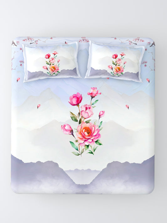 Nazaara_Raunak_Pure_Cotton_Bedsheet_Lavendar