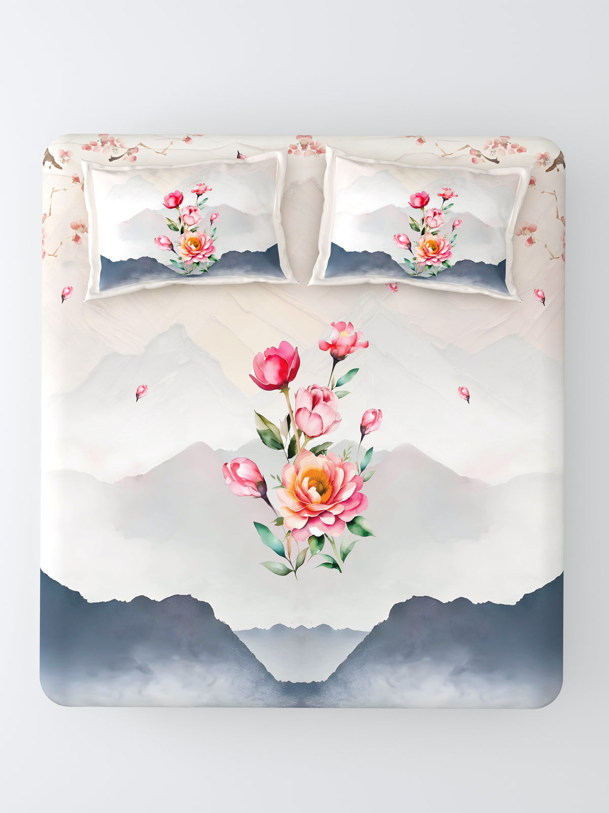 Nazaara_pure_Cotton_Bedsheet_Dark Grey