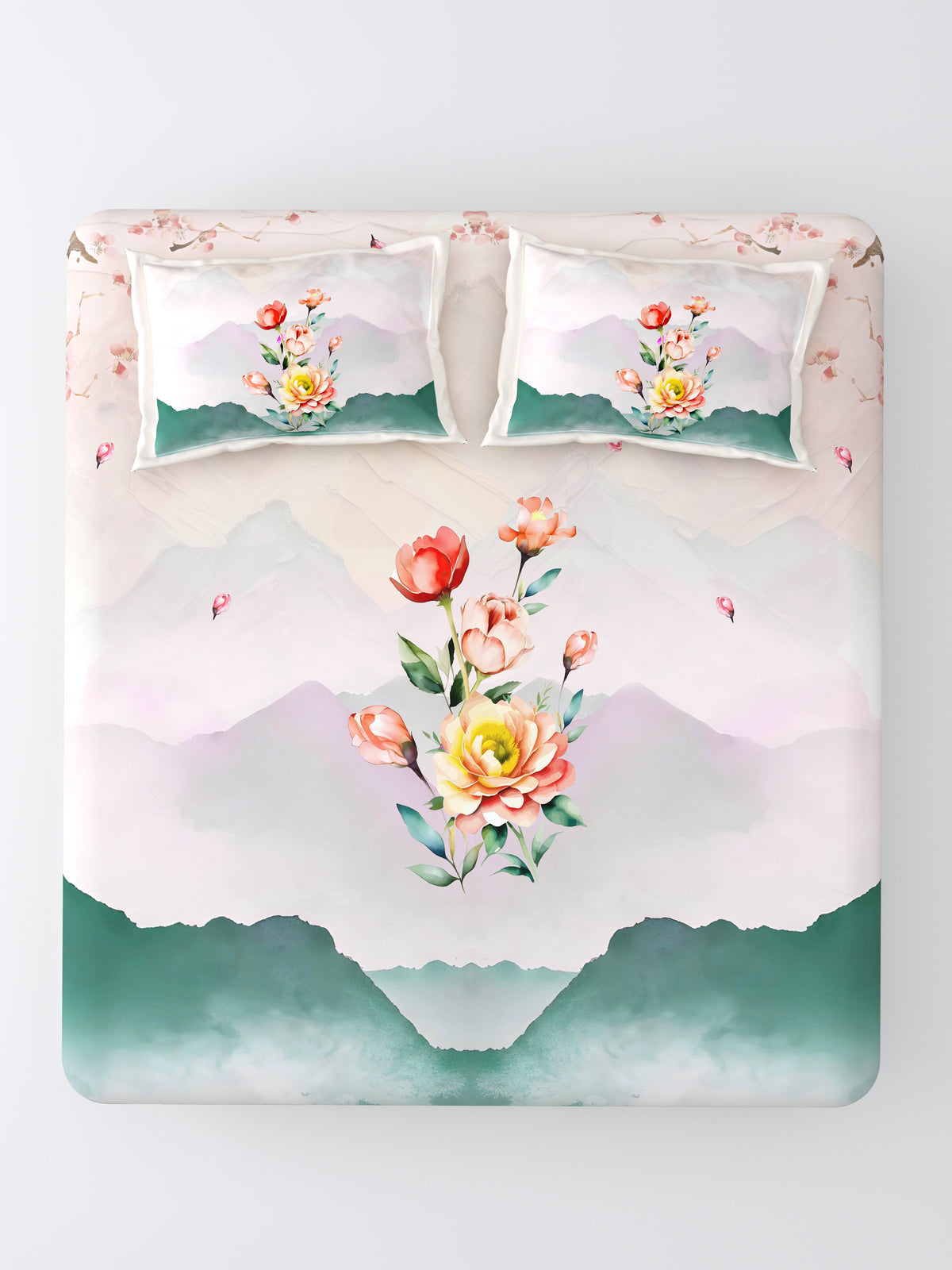 Nazaara__Cotton_Bedsheet_Green