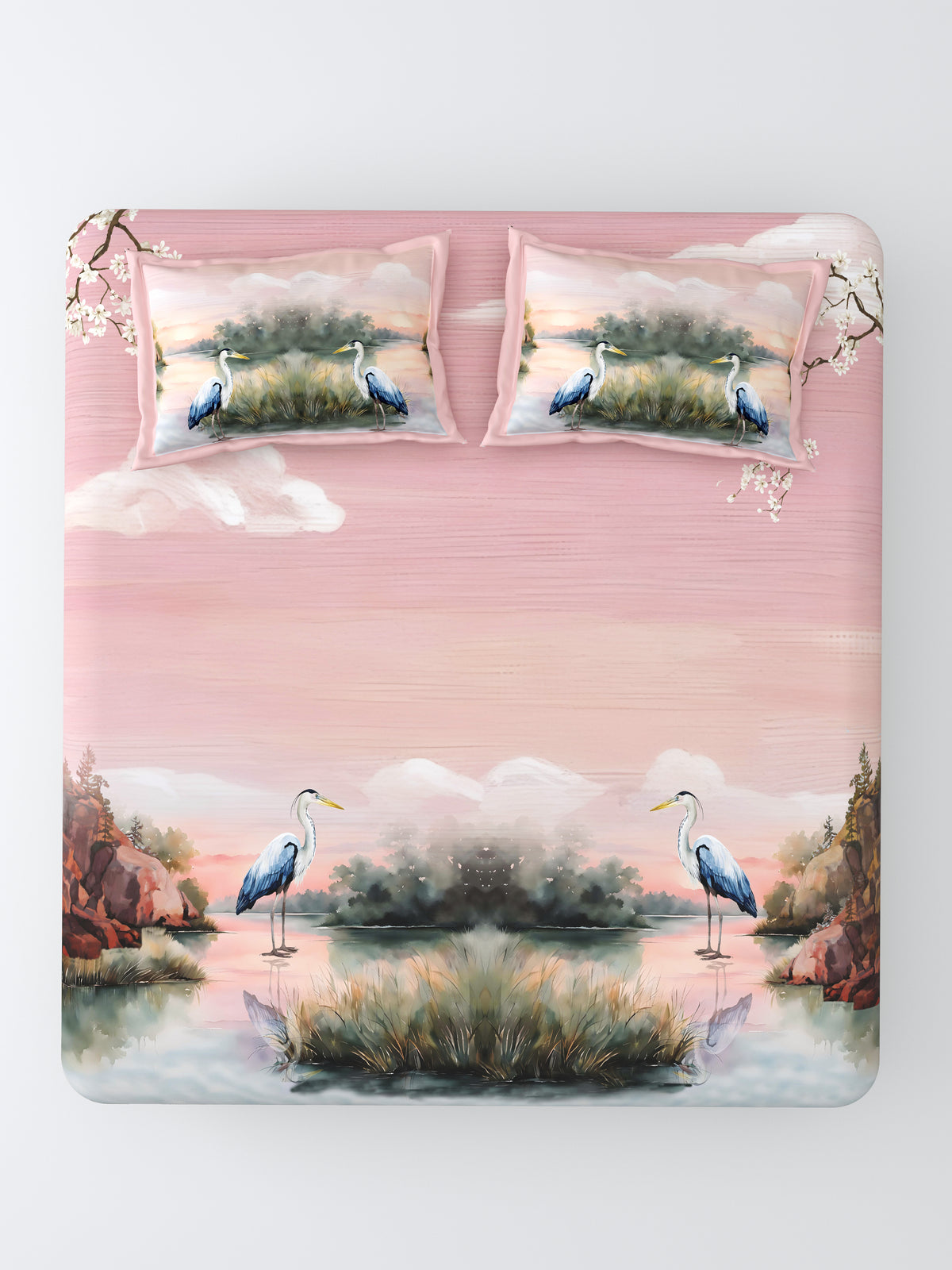 Nazaara Chaav Bedsheet Pure Cotton_Light Pink
