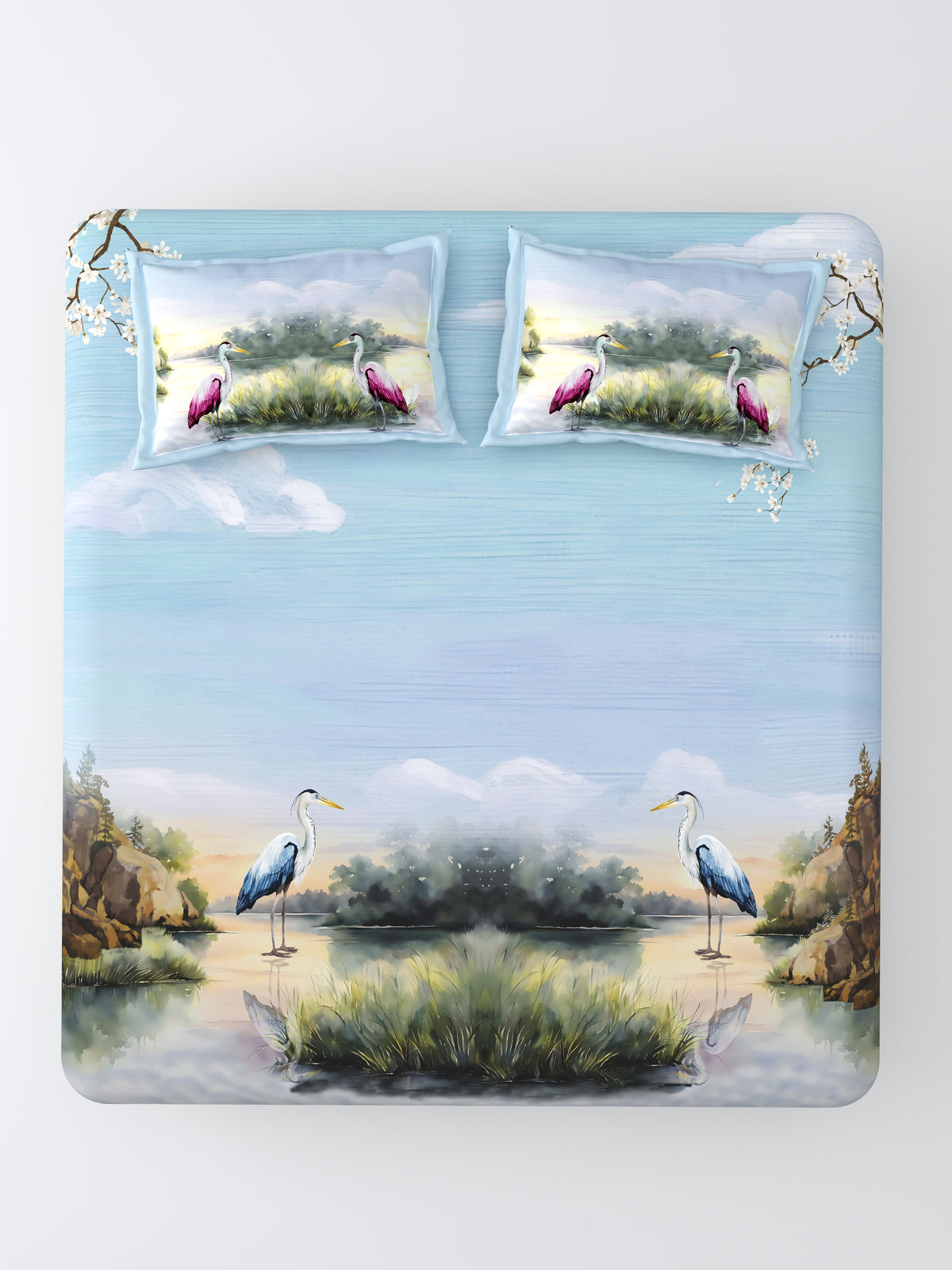 Nazaara_Chaav_Bedsheet_Pure Cotton_Light Blue