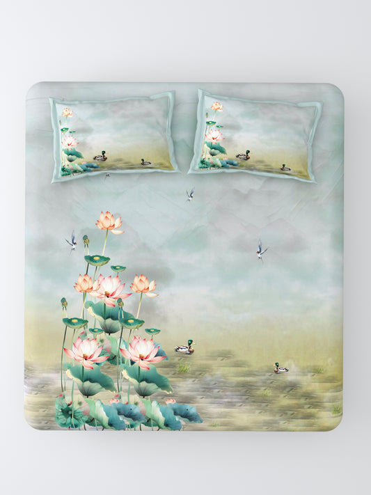 Nazaara_Aabha_Pure_Cotton_Bedsheet_Tan