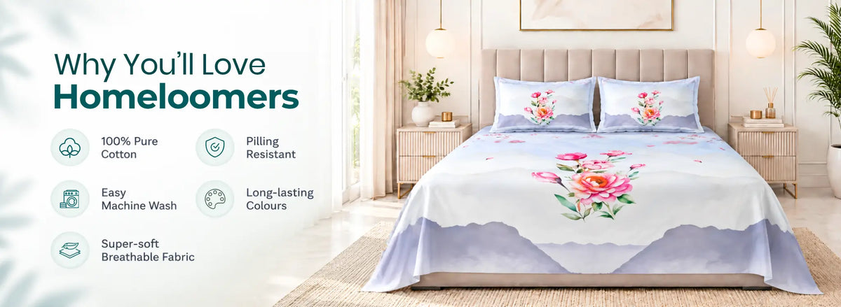 Nazaara Raunak Pure Cotton Bedsheet Soft and Airy