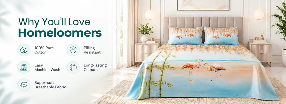Nazaara Rangat Soft and Comfy Pure Cotton Bedsheet