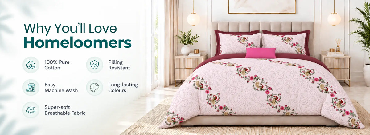 Noor Amber Mist 100% Pure Cotton Bedsheet