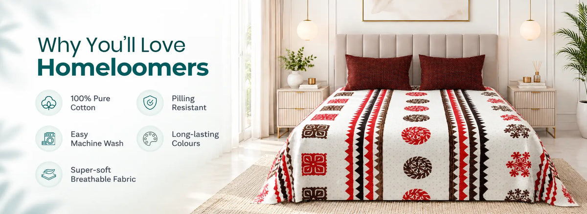 Cardinal Gujri Patch Pure Cotton Bedsheet
