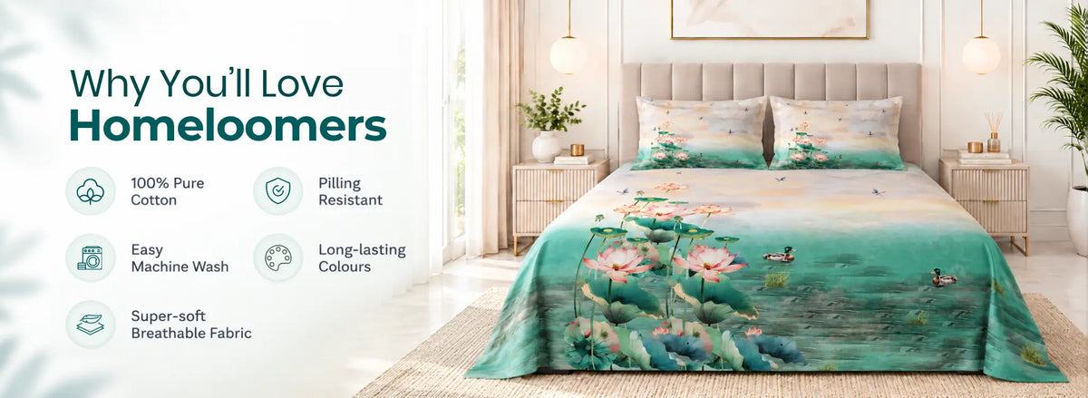 Nazaara Aabha Pure Cotton Premium Bedsheet