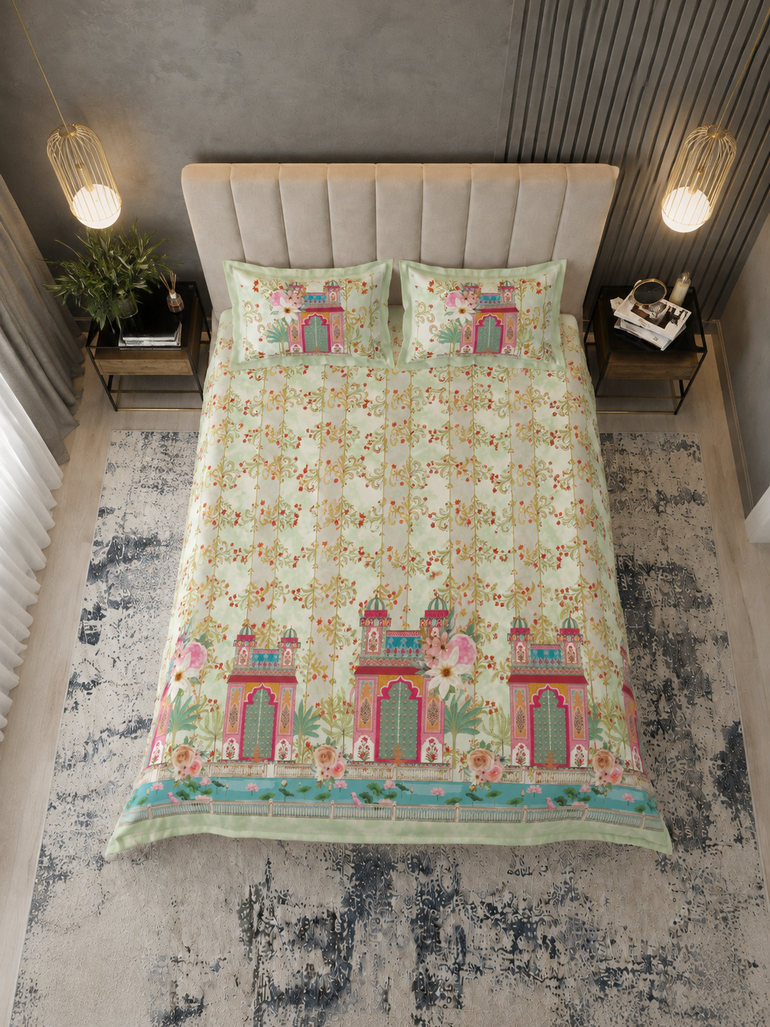 Nazaara_Aangan_Bedsheet_Sage