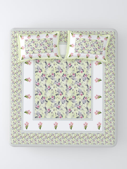 Nazaara_Suhaani_Bedsheet_Pure Cotton_Light Green