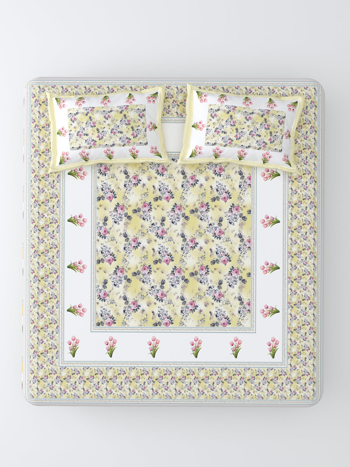 Nazaara_Suhaani_Bedsheet_Pure Cotton_yellow