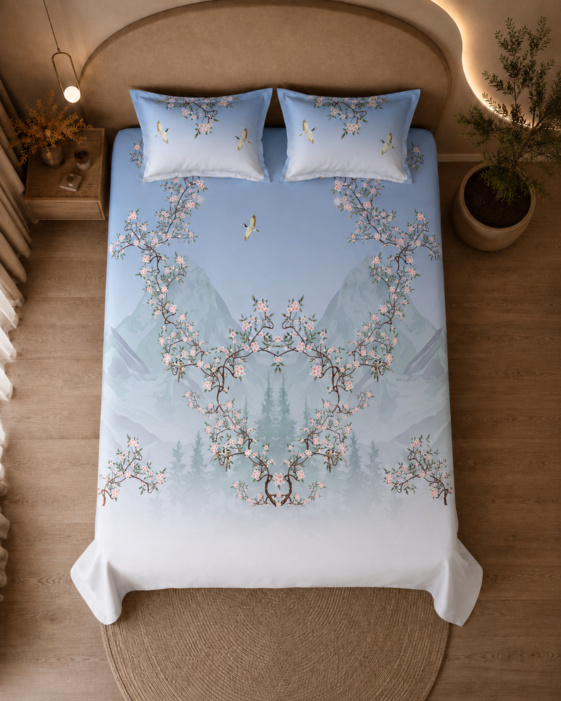 Nazaara_Bedsheets_Pure_Cotton_Blue