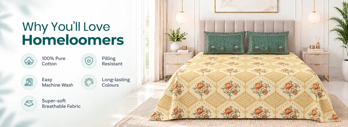 Iceterine Kashida Cotton Bedsheet