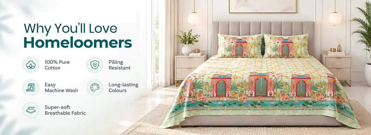 Nazaara Aangan Pure Cotton Soft and Smooth Bedsheet