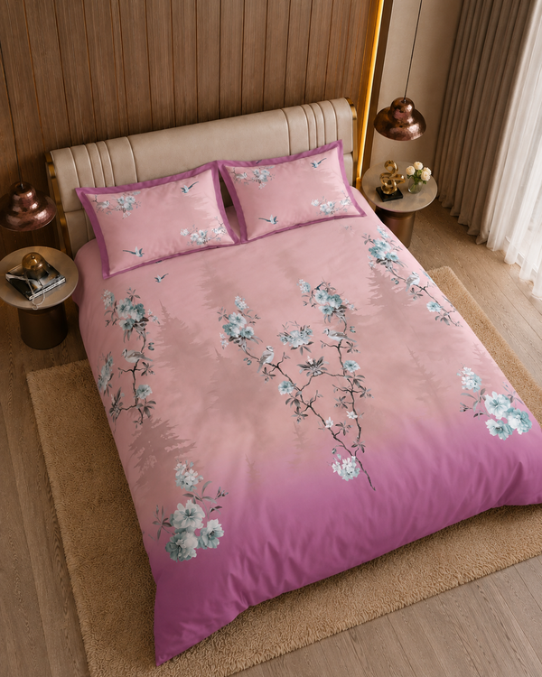 Nazaara Leher Pure Cotton Airy and Smooth Bedsheet