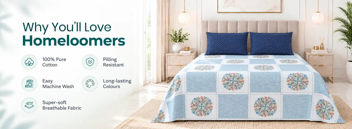 Saanjh Mehek Pure Cotton Premium Bedsheet