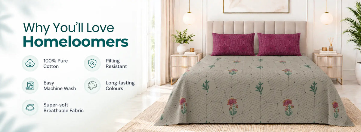 Saanjh Raahi Pure Cotton Bedsheet