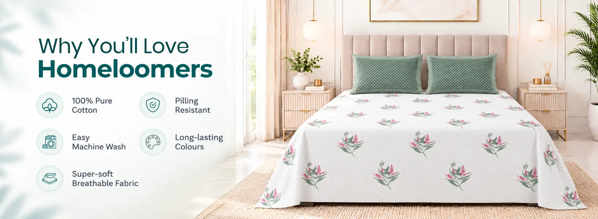 Artic Snow White Pure Cotton Bedsheet