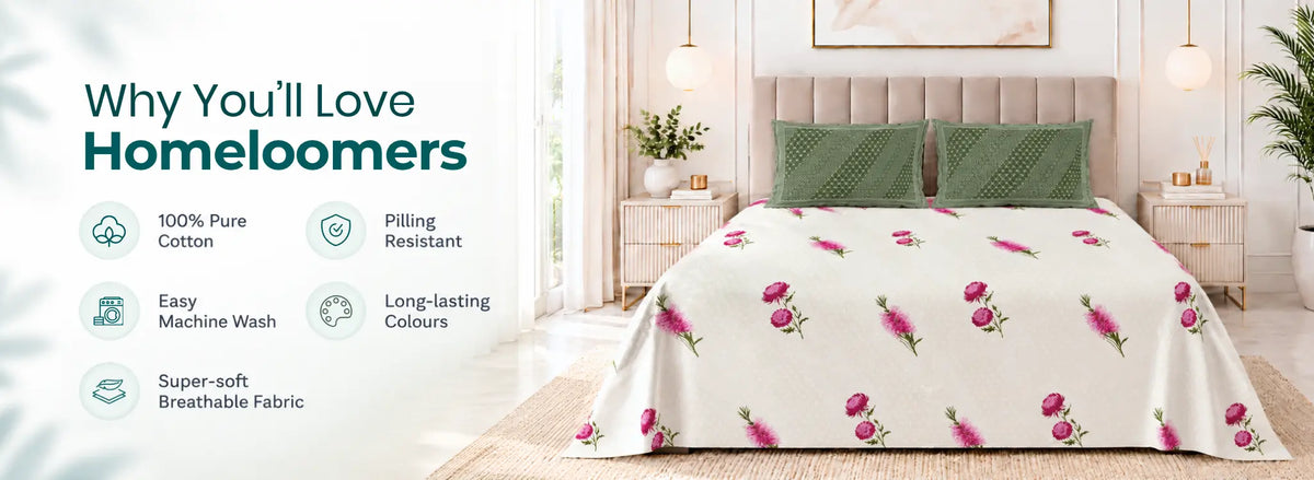 Antartic Snow White Pure Cotton Bedsheet