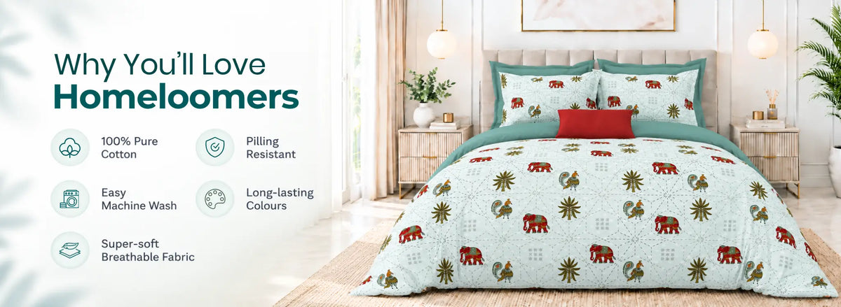 Noor Midnight Grace 100% Pure Cotton Bedsheet