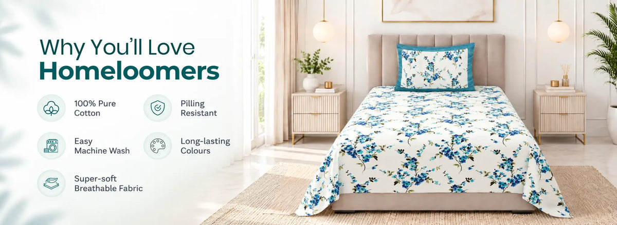 Celeste Rosemary Cotton Single Size Bedsheet