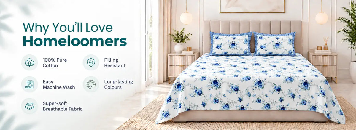 Aster Rosemary Cotton Bedsheet
