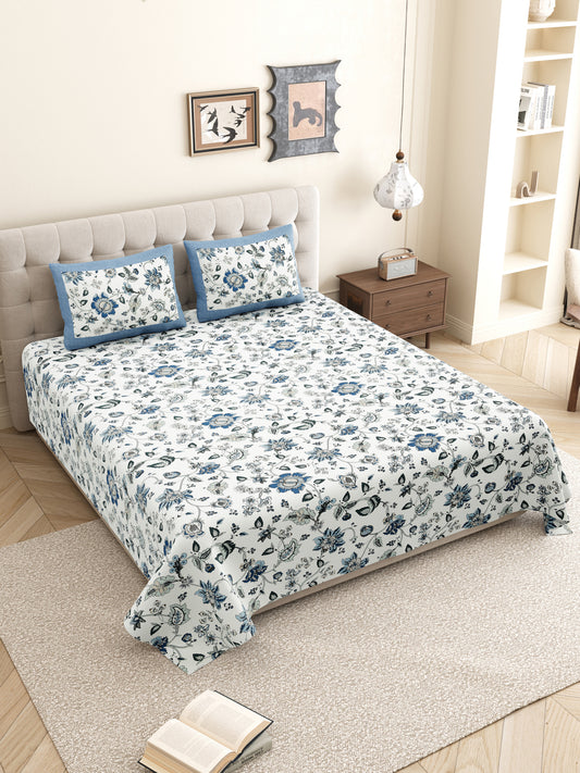 Cotton_Bedsheet_With_Pillow_Covers_Blue