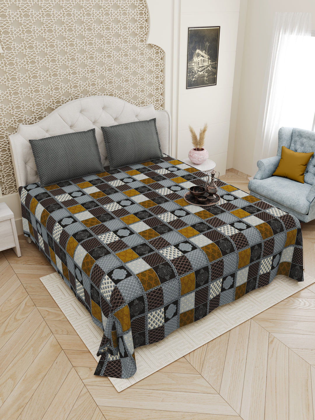 Bagru_Block_Black_Bedsheet