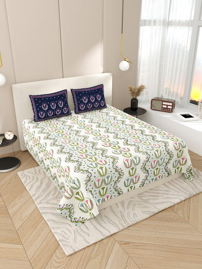 Liliac_Cotton_Blue_Bedsheet