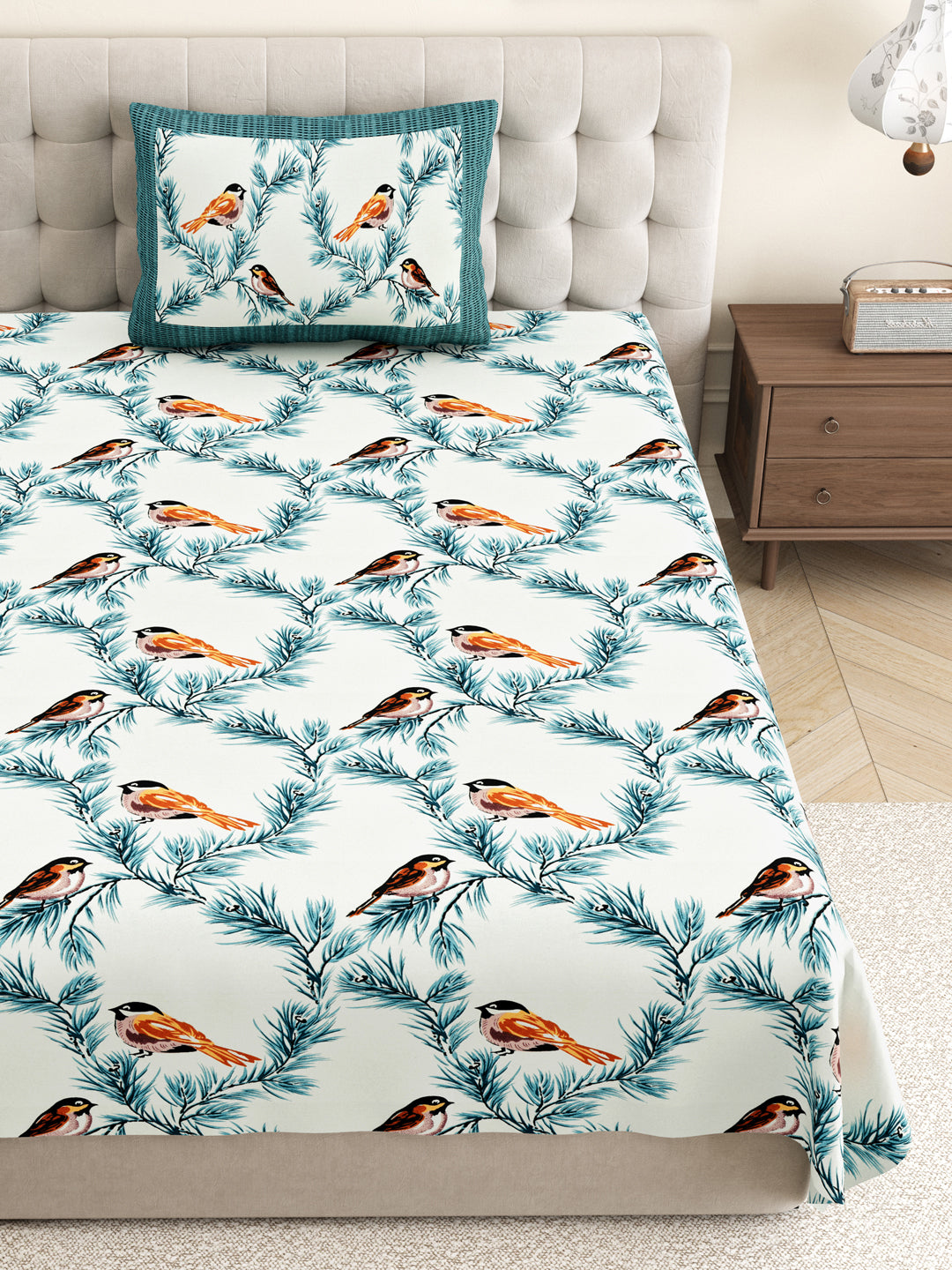 Passerine Rosemary Cotton Single Size Bedsheet