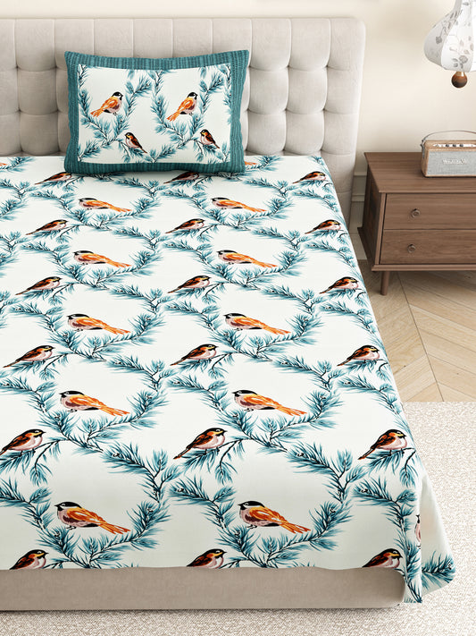 Passerine Rosemary Cotton Single Size Bedsheet
