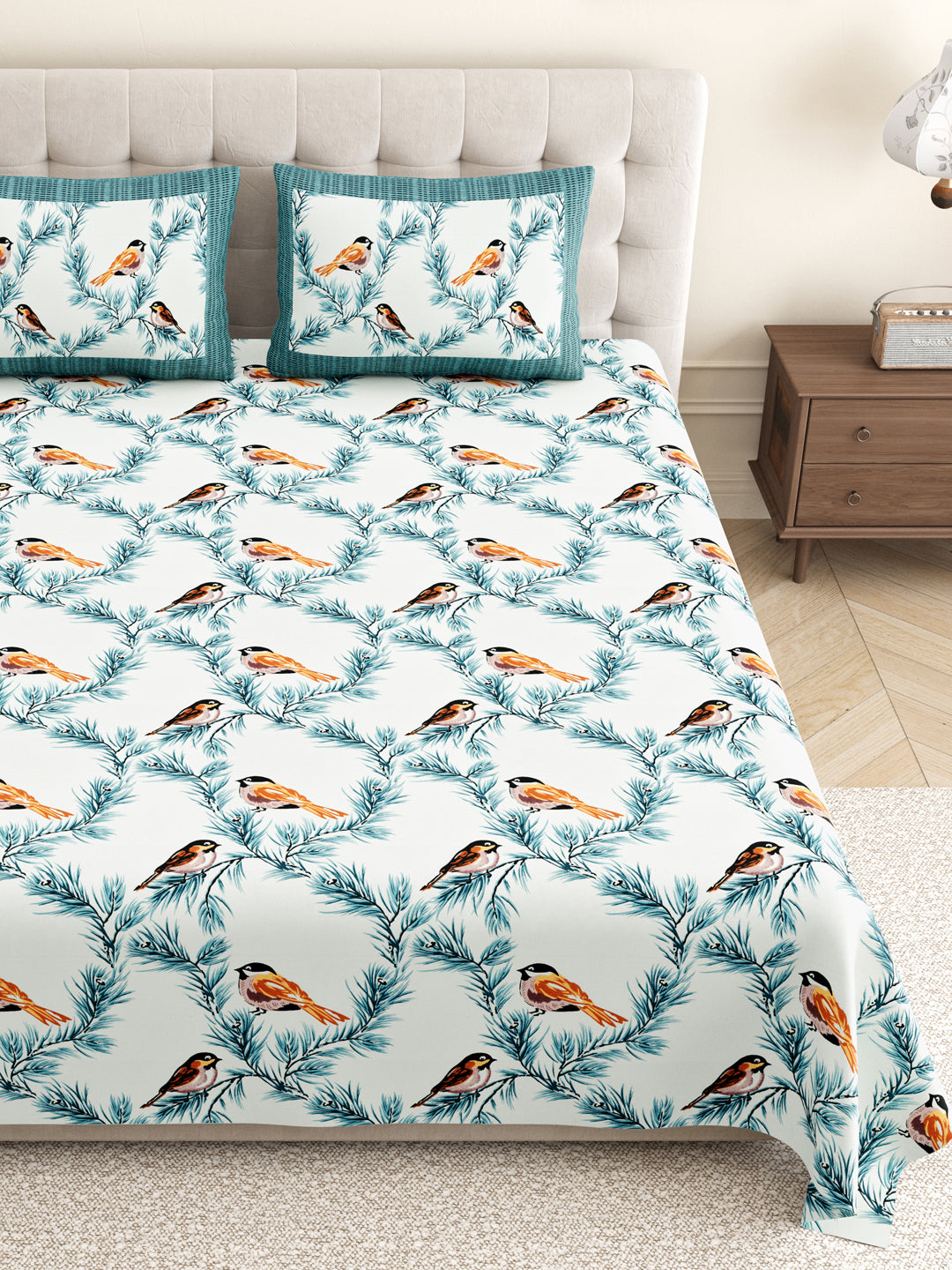 Birds_Comfortable_Bedsheet_Blue