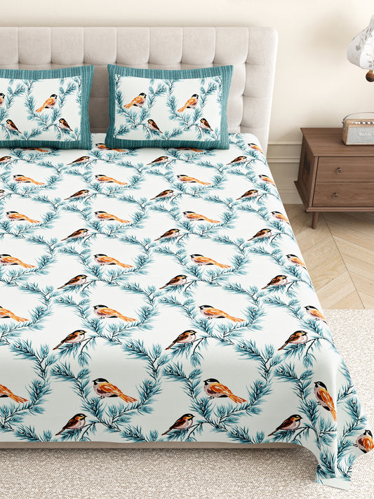Birds_Comfortable_Bedsheet_Blue