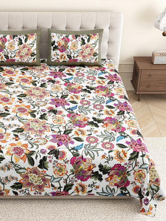 Flawless__Floral_Bedsheet_Black