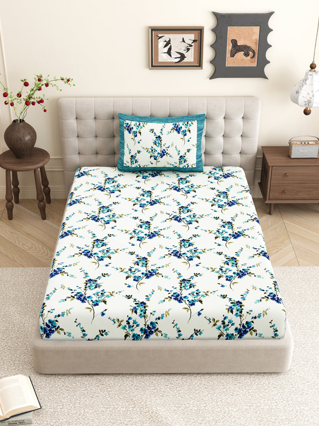 Blue_Bedsheets_With_Pillow_Cover