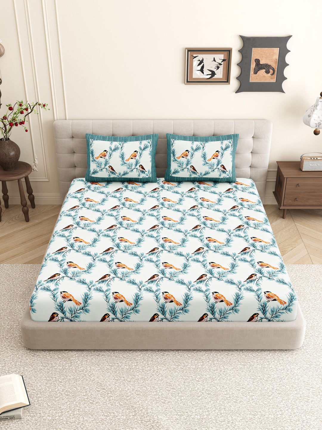 Birds_New_Design_Bedsheet_Blue
