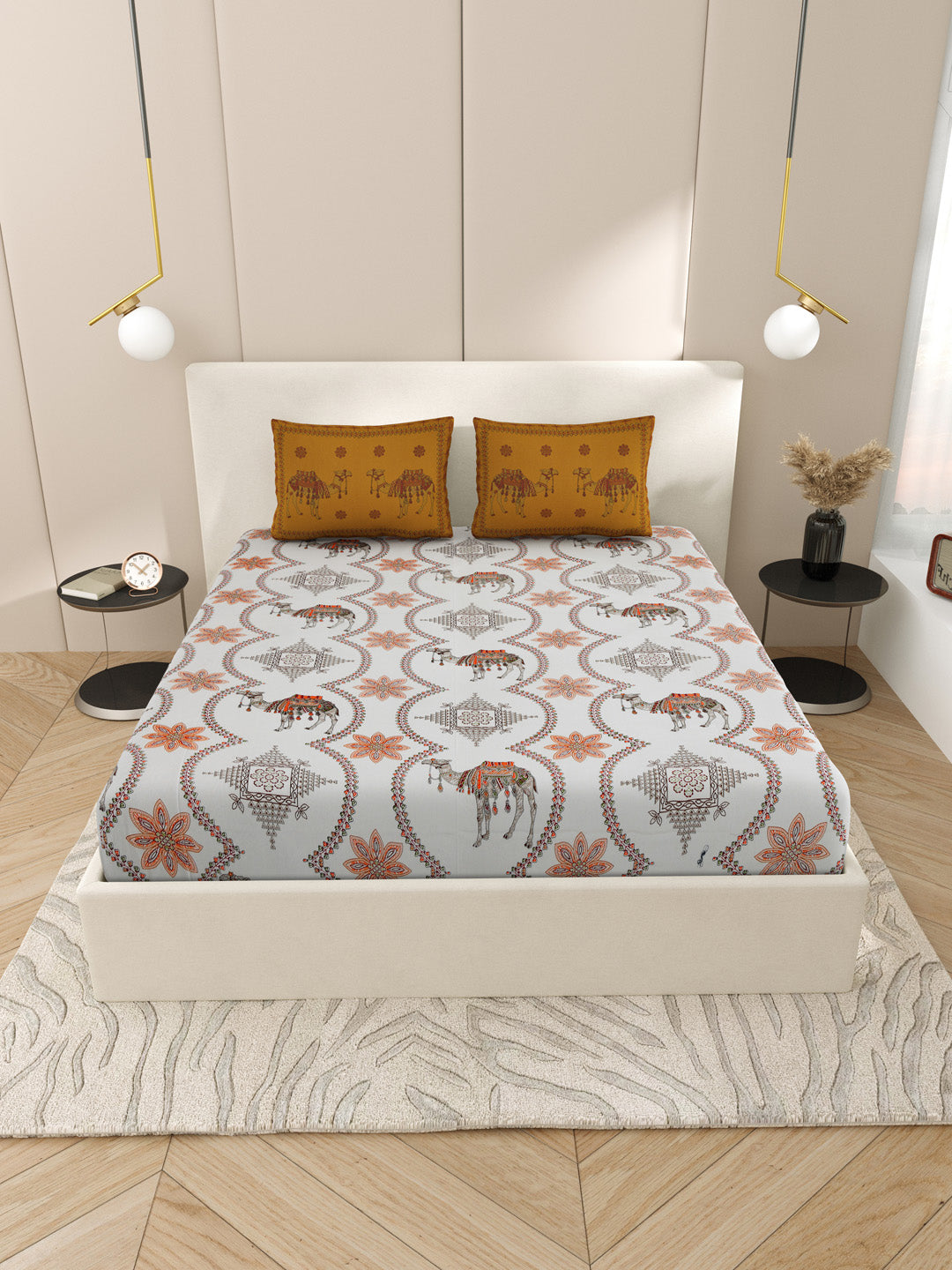 Kashida_Pure_Cotton_Bedsheets_Brown