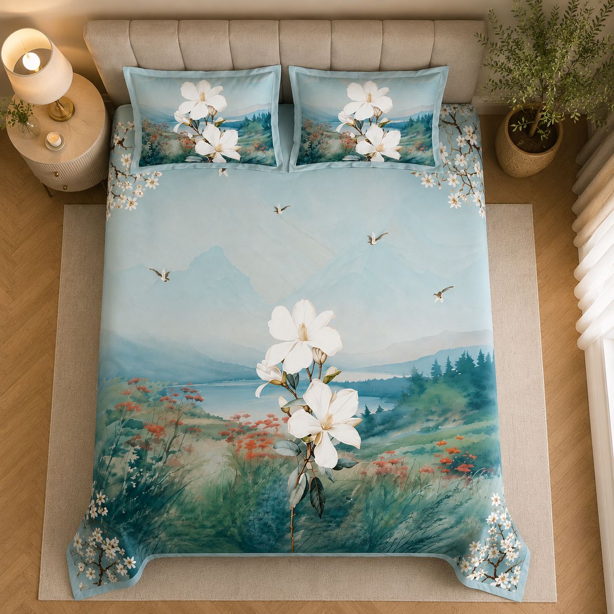 Nazaara Saavan Pure Cotton Premium Bedsheet