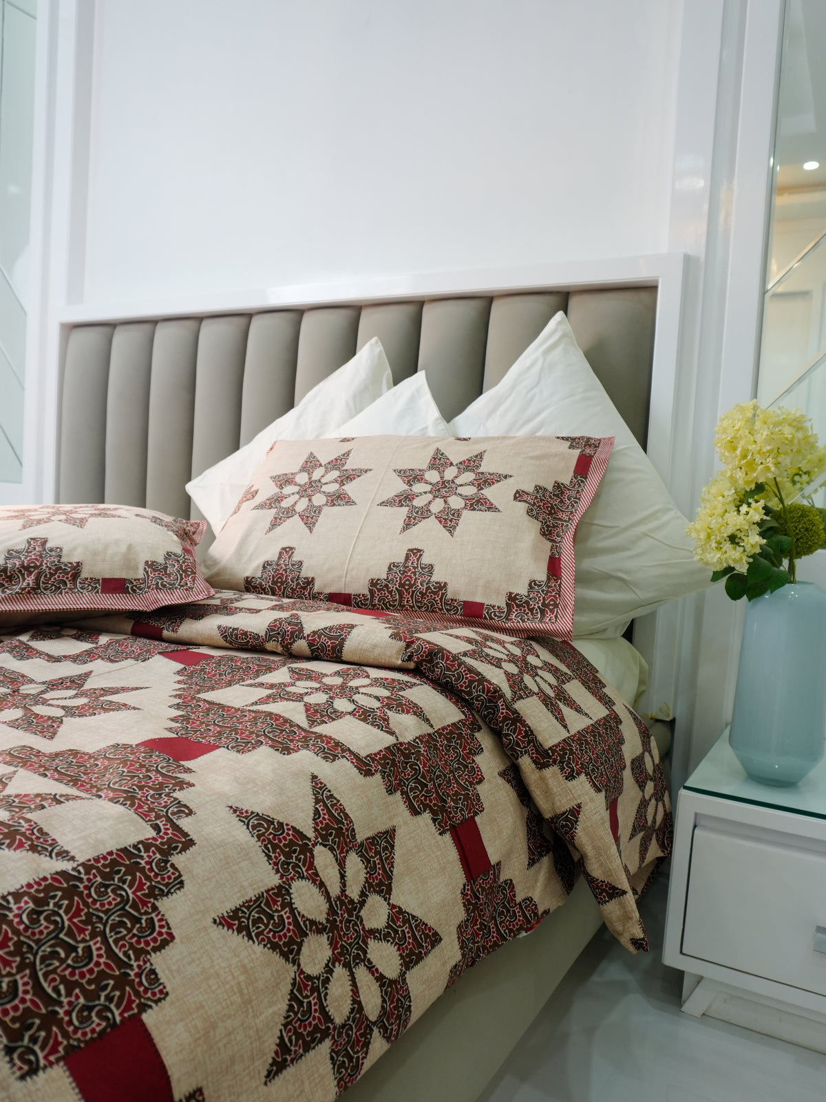 Celeste Ajrak Cotton Single Size Bedsheet