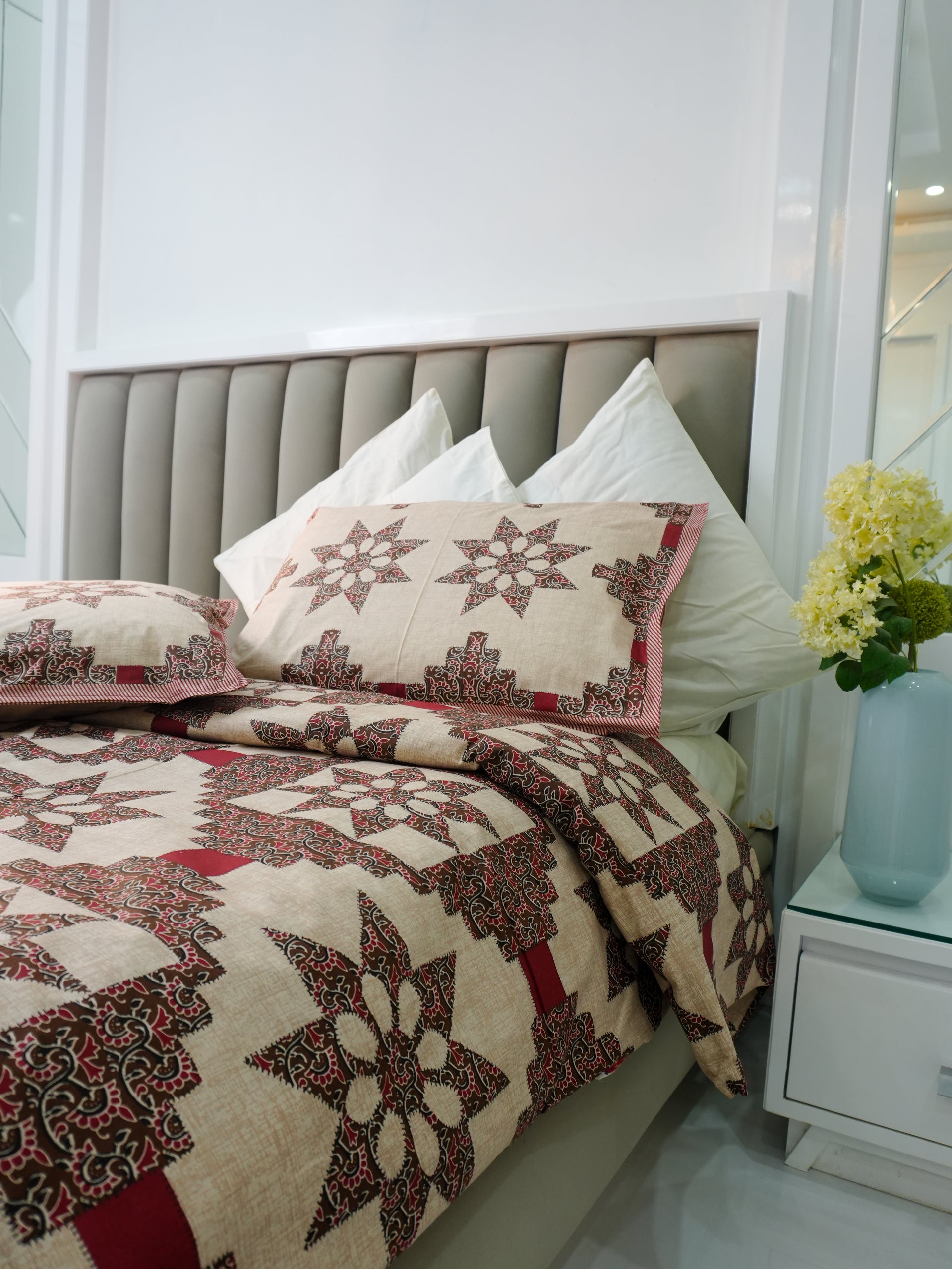 Celeste Ajrak Cotton Single Size Bedsheet