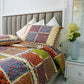 Salmon Ajrak Cotton Single Size Bedsheet