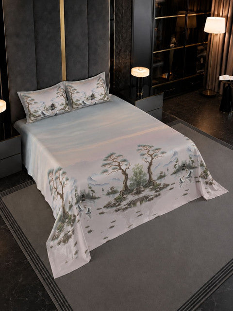 Bedsheet_pure_Cotton_Ehsaas_Silver Pink