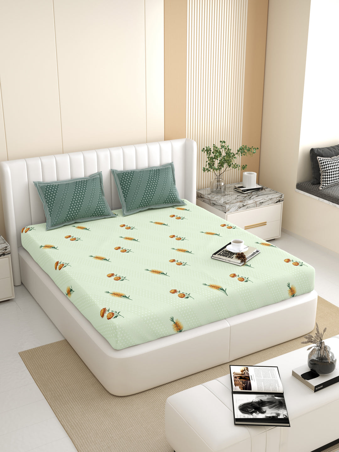 Antartic Snow White Pure Cotton Bedsheet
