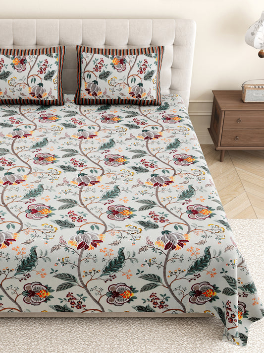 Floral_Bedsheet_Wth_Pillow_Covrs_Grey