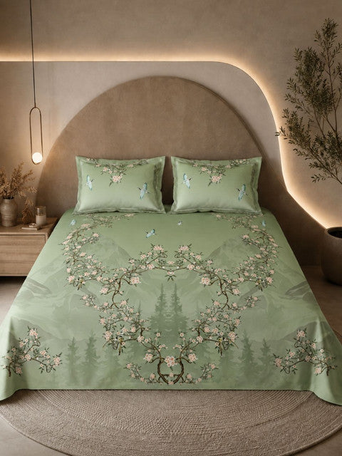 Nazaara_Bedsheets_Pure_Cotton_Green